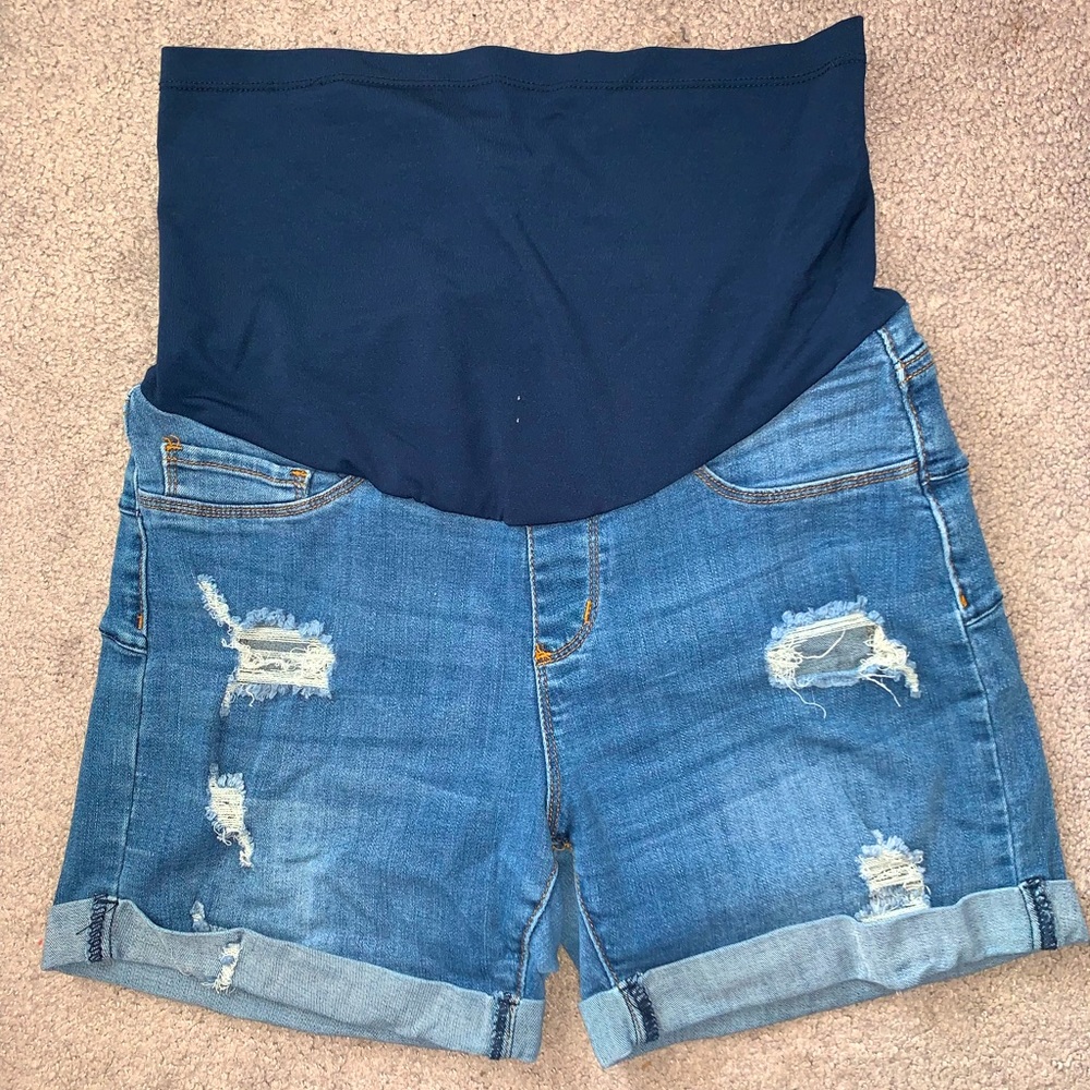 Blue Jean maternity shorts
